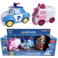 POLI Deformed Police Car Disassembly Toy Boy Engineering Vehicle Assembly