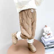 2024 Warm Style fashion Winter Cotton Down New Style Thickened Children's Cotton Pants Red cod Pants