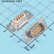 [5 Pieces]- Gold-plated 9-Pin Male DB9 Port 2 Rows Solder Wire Connector TechZone Viet