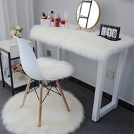 Makeup Table Fur Rug - Premium Gray White Fur Rug