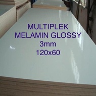 Triplek/Multiplek melamin putih glossy 3mm (120x60)cm, melamin plywood