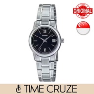 [Time Cruze] Casio LTP-V002 Stainless Steel Black Dial Women Watch LTP-V002D-1B LTP-V002D-1B3 LTP-V0