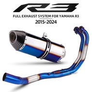 Motorcycle Full Set Exhaust System Modify For Yamaha YZF R3 MT03 R25 2015-2025 Manifold R77 Muffler 