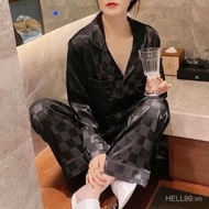 Bộ lụa gấm ô vuông tay dài tay ngắn có bigsize - Pijama nữ