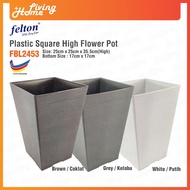 Square High Plastic Flower Pot Pasu Bunga Plastik Tinggi Diameter 25cm Felton Flower Pot FBL2453