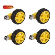 4PCS DC Electric Motor + Plastic TT Motor Tire Wheel Dual Shaft Gear Motor TT   for  Smart Car