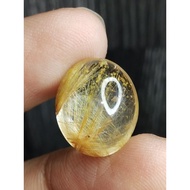 Golden Rutilated Quartznatural 16 x 14 x 6.8 mm 10.1 Ct Super Oval Gold Hair Amethyst Original Caboc