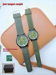 Jam Tangan Cauple Terbaru Army Sky Analog Strap Nilon
