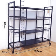 TMALL 💥ถูกที่สุด💥   W56 ชั้นวางของในครัว 130cm ชั้นวางของเอนกประสงค์ พร้อมหล้อ เคลื่อนย้ายได ประหยัด