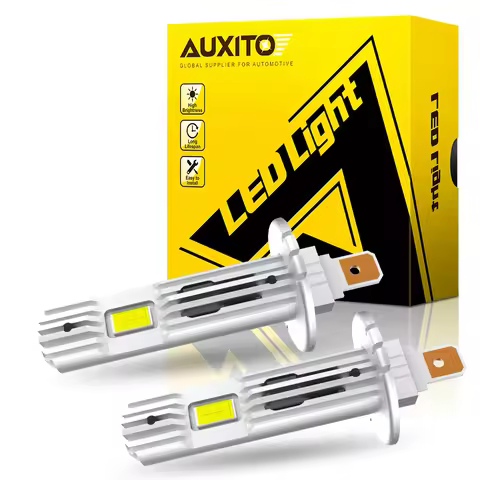 AUXITO 2Pcs 12000LM H1 LED Lights Bulb Headlight 6500K White Canbus Car Head Fog Light Fanless Style