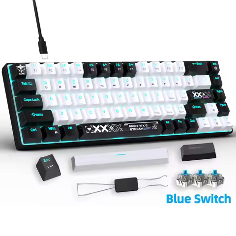 60% Mechanical Gaming Keyboard Game Mechanical Keyboard With Blue Switches Portable 68 Key Percent G