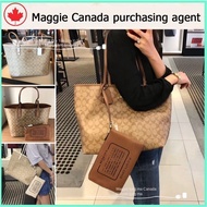 #Maggie Canada# Coach_women bag 36658 Tote In Signature Canvas With Removable Pouch Women Shoulder Handbag