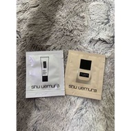 shu uemura 植村秀 無極限超時輕粉底spf24+++584試用包/無極限保濕妝前乳spf50+++紫色試用包