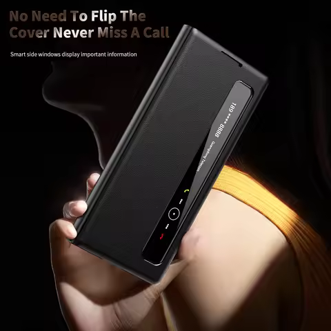 Window View Smart Cover For Samsung Galaxy Z Fold 8 7 6 5 Fold8 Ultra APP Flip-free Answer Calls S-V