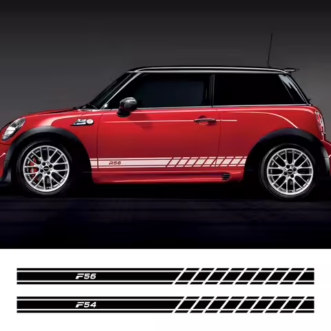 2PCS Car Door Side Skirt Stickers Decals For Mini Cooper F56 F54 F57 F55 F60 R50 R52 R53 R55 R56 R57