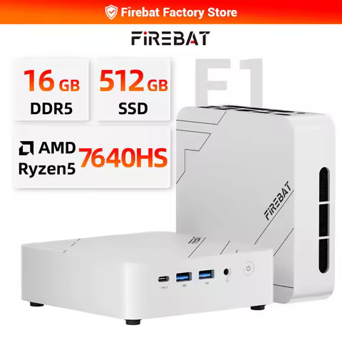 FIREBAT F1 MINI PC AMD Ryzen 5 7640HS DDR5 16GB RAM 512GB SSD WIFI6 BT5.2 Portable Desktop MINI-PC W