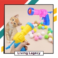 LIVING LAGECY Mainan Haiwan Cat Toy Hairball Shooter Plush Ball Launcher Teasing Cat Toy Gun Pet Ent