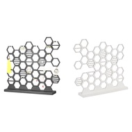 Honeycomb Grid Shelf Wooden Jewelry Rack Vertical Desktop Earring Storage Accessories Display Rack E