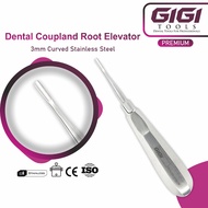 GIGI TOOLS Dental Coupland Elevators Set Curved 2.5 - 2.8 - 3mm Dental Root Elevators Stainless Stee