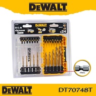 DEWALT DT70748T ชุดดอกไขควง ( ดอกสว่าน ชุด 24 ชิ้น ) ใช้กับเครื่องไขควงไร้สาย ก้านหกเหลี่ยม TITANIUM