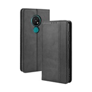 New For Nokia 7.2 / Nokia 6.2 Buckle Retro Crazy Horse Texture Horizontal Flip Leather Case , with H