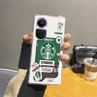 เคสโทรศัพท์ OPPO Reno10 Pro + Plus Reno8 T A98 A78 NFC 4G 5G เคส ดีไซน์ใหม่สุดสร้างสรรค์แฟชั่น Starbucks ซิลิโคนใสเคสนิ่มกันกระแทก Case 2023