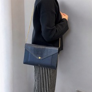 🧳賽琳手拿包Celine黑拚深藍蜥蜴牛皮Pocket WOC