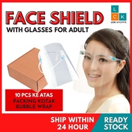 Face Shield Adult Full Face Shield Anti Fog Face Shield Glasses Protective Face Shield Transparent Pelitup Muka Plastik