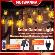READY✨ Solar Light Garden Solar Light Bulb String Light G40 LED Retro Bulb Glass Fairy Light Solar L