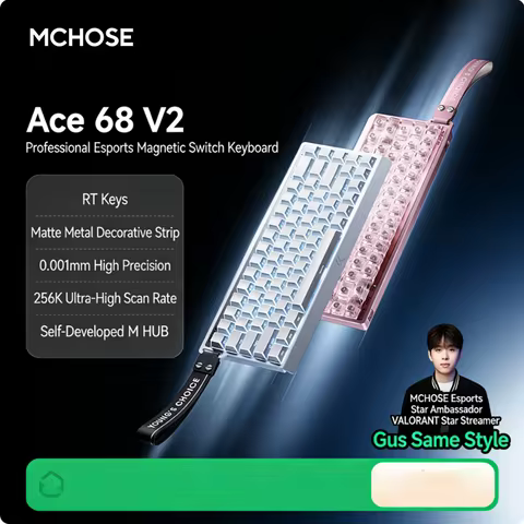 MCHOSE ACE60 Pro ACE68 V2 Magnetic Axis Mechanical Keyboard Gaming Wired 0.08ms 0.001mmRT 8KHz 256K 