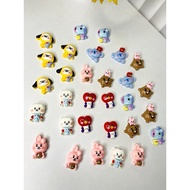 50 Pcs Clay BT 21 KPOP characters with translucent holes/Clay viral characters