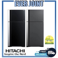 [Free Gift] Hitachi R-VG695P9MSX [541L] 2 Glass Doors Fridge || Free 1600W Compact Vacuum Cleaner (worth $129)