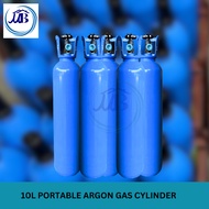 NEW CYL 10L PORTABLE ARGON GAS CYLINDER c/w GAS (MINI ARGON/TIG GAS/STAINLESS STEEL WELDING GAS)