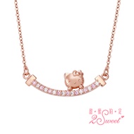 【2sweet 甜蜜約定】Hello Kitty玫瑰金系列純銀項鍊
