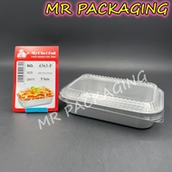 4363-P Aluminium Foil Tray with Clear Lid [ 5sets ± ] Rectangle / Rectangular My Chef Foil Tray 4363
