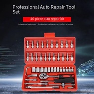 EVX 46pcs Tool Box Set - Car and Motorcycle Repair Hand Tools for Home DIY Projects
