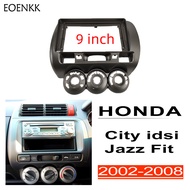 Honxun 9นิ้วรถ Android หัวหน้าหน่วย2din กรอบป้ายฮอนด้าแจ๊สซิตี้ Zx Idsi พอดี2002-2008สเตอริโอแผงอุปกรณ์เสริม