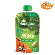 Happy Family Happy Baby Organic Broccoli &amp; Carrots with Olive Oil + Garlic, 113 g. EXP: 15/5/24]