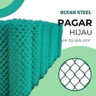 【OCEAN] Pvc Chain Link Pagar Hijau Chain Link Pagar Kebun Pagar Rumah Pagar Rantai