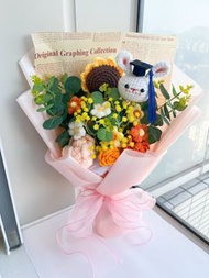 (多款現貨) 針織花 鉤織 手工 手織 卡通 pokemon 比卡超 皮卡丘 pikachu 寵物小精靈 卡比獸 獅子太陽花 玫瑰花 向日葵 薔薇花 康乃馨 生日禮物 畢業花 情人節 求婚 相識 拍拖