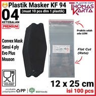 OPP Plastic 12x25 Contents 100 Pcs THICK Seal Mask Wrap KF94