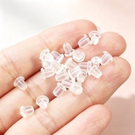 Ear Plug Anti-drop Silicone Plug Ear Cap Ear Stud Back Plug Plastic Hypoallergenic Rubber Plug Trans