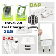 D-A2 Travel Fast Charger 2 Ports 2. 5V4A + 60cm MicroUSB Data Cable