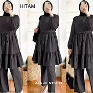 TIFANY SET MAT ITY MANGO CREPE SETELAN TUNIK SUDAH TERMASUK CELANA SIZE S M L XL XXL UKURAN KECIL NO