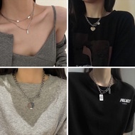 Titanium Steel Decorative Necklace Female ins Hip-Hop 2022 New Style Street Wear Influencer Wool Sweatshirt Chain Pendant Accessories Jewelry Boys Girls Necklace iu Cute Jewelry Wear Matching Accessories Gift Jewelry