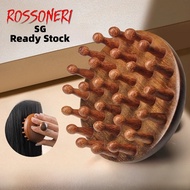 Massage comb⭐Ready Stock⭐High-End Ebony Disc Head Massager Scalp Meridian Comb Hair Follicle Dredge 