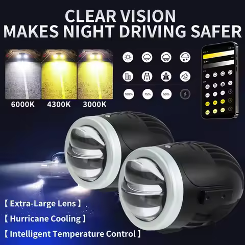 2 Inch Bi LED Laser Fog Light Projector Lens for Toyota GM 12V 60W 3000K 4300K 6000K with APP Contro