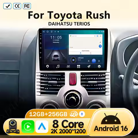 Android 16 Carplay For Toyota Rush DAIHATSU TERIOS Multimedia Car GPS Player Navigation Touch Screen