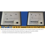 REVALCO  AMMETER - RI96 [ 15/5 AC / 60/5 AC / 100/5 AC / 150/5 AC / 600V AC ] VOLTMETER-RC96&RI96[15