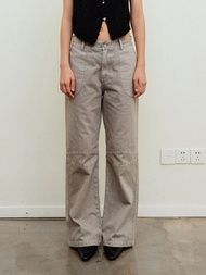 Neverseez Vintage Washed ลำลอง กระดิ่งด้านล่าง กางเกงยีนส์ เดนิม กางเกง ผู้หญิง สูง เอว ยาว กางเกงขา